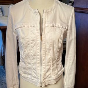 WHBM white denim jacket